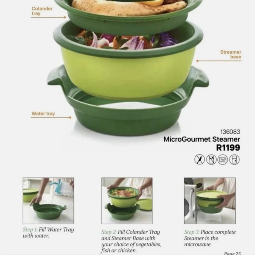 TUPPERWARE Smart Steamer 4-Piece Set - Green